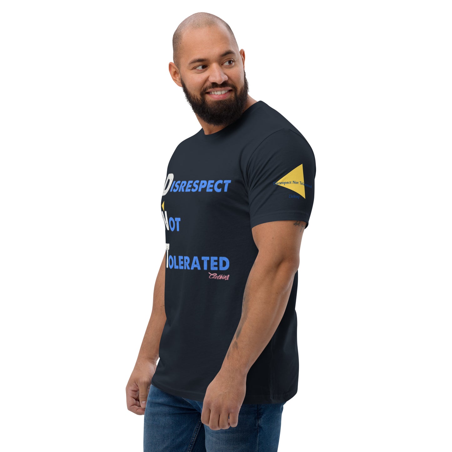 DNT 3 Men Short Sleeve T-shirt Blue/White