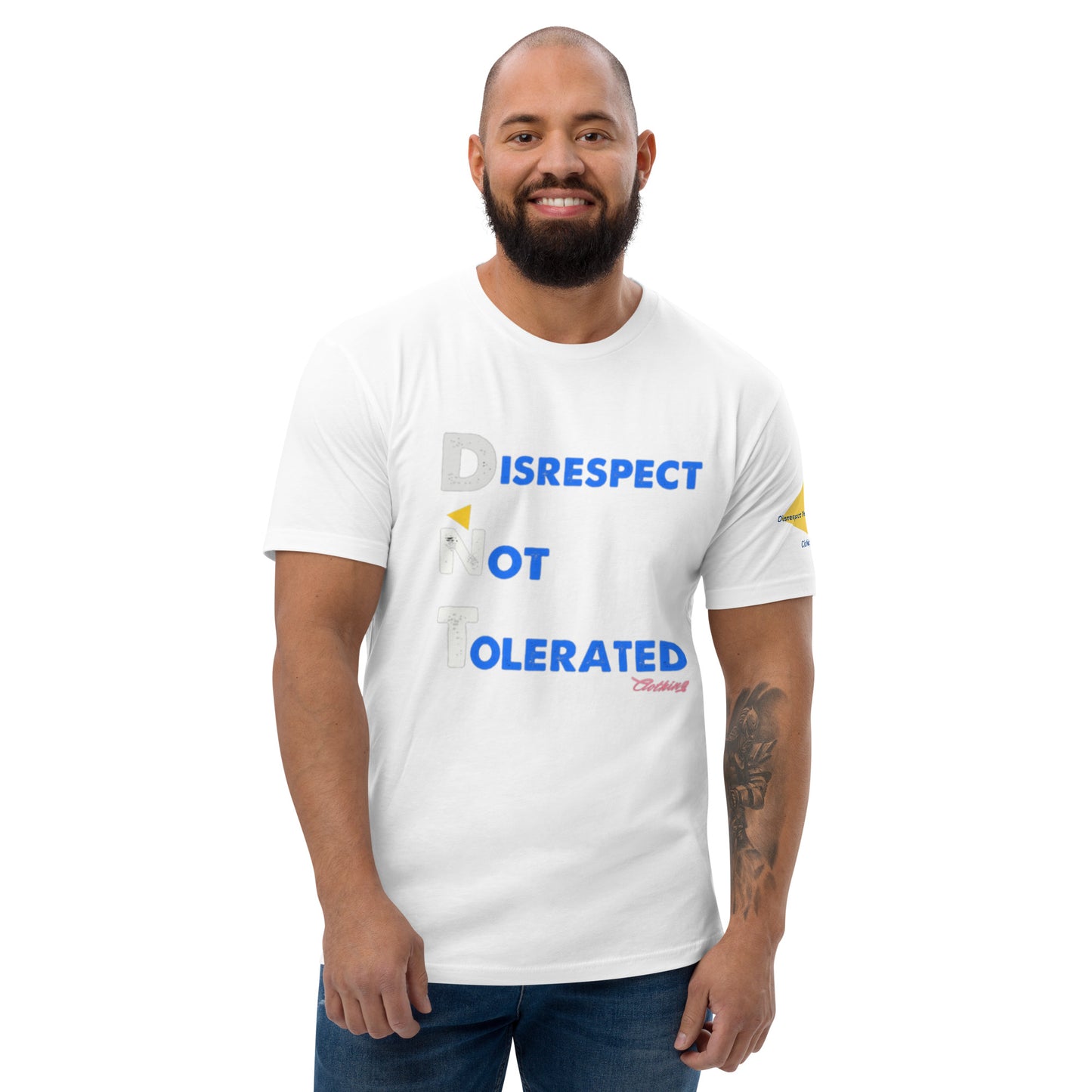 DNT 3 Men Short Sleeve T-shirt Blue/White
