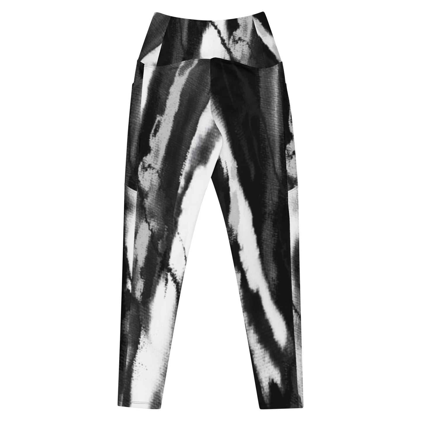 Blk/Wht Crossover leggings with pockets