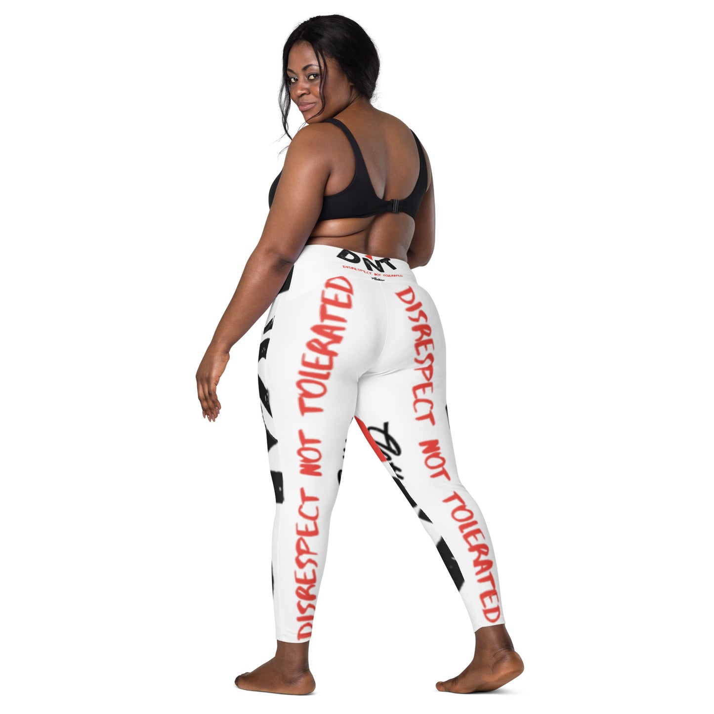 DNT Red-Tri Women Crossover leggings with pockets