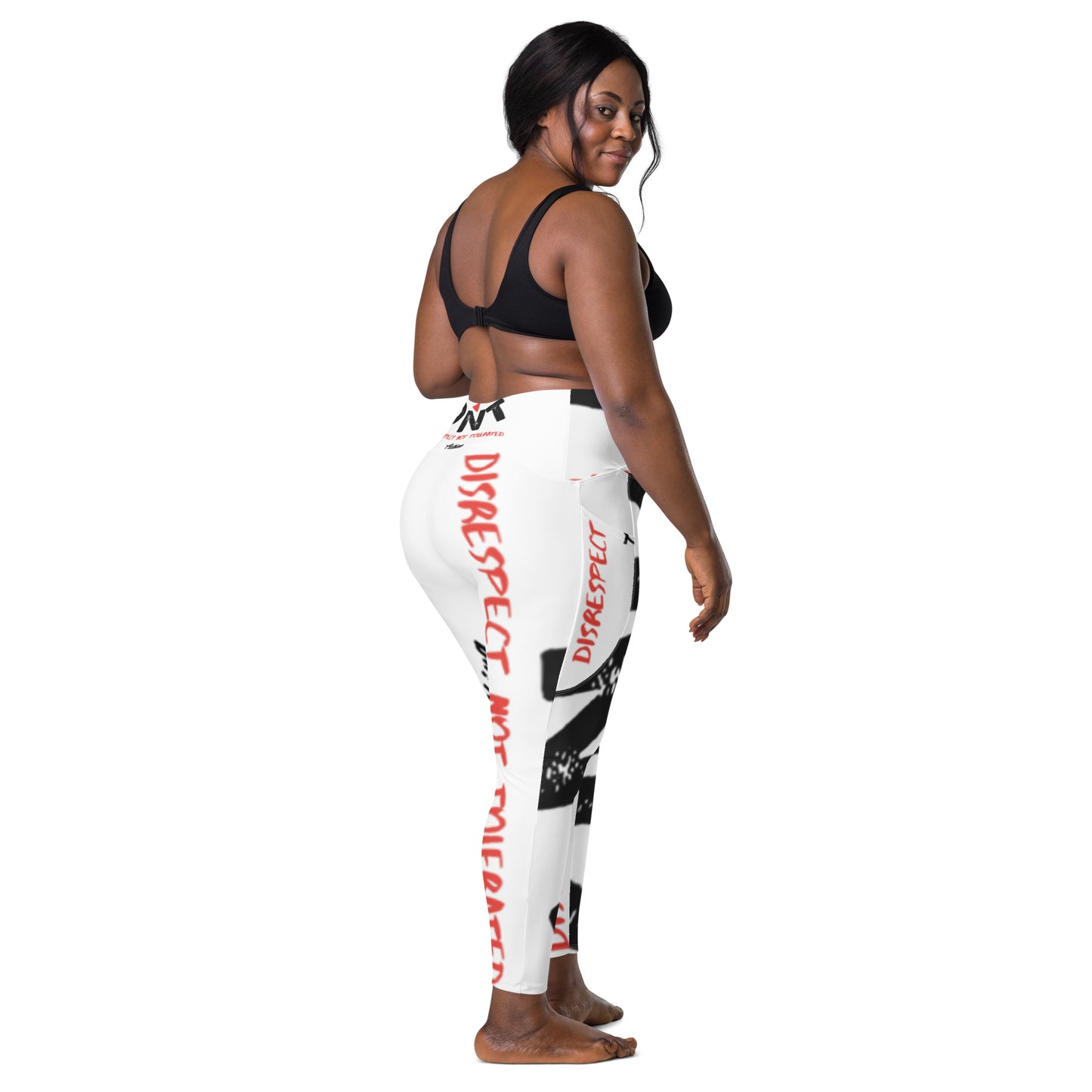 DNT Red-Tri Women Crossover leggings with pockets